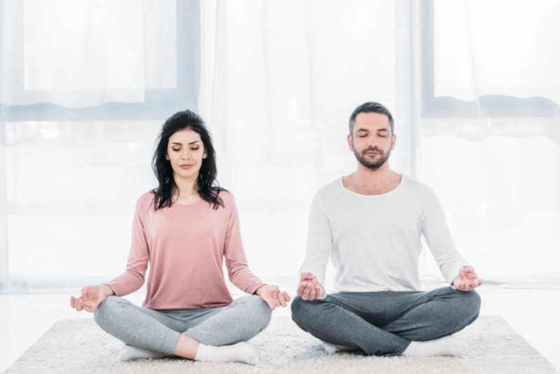 couple meditating